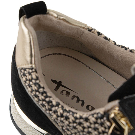 Кроссовки Tamaris нат.кожа черно-золотой 1-23787-42-098