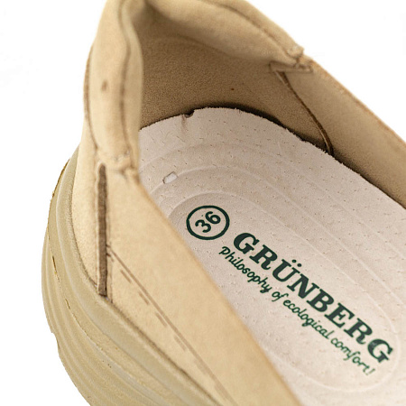 Слипоны Grunberg микрополитекс бежевый 157315_01-02